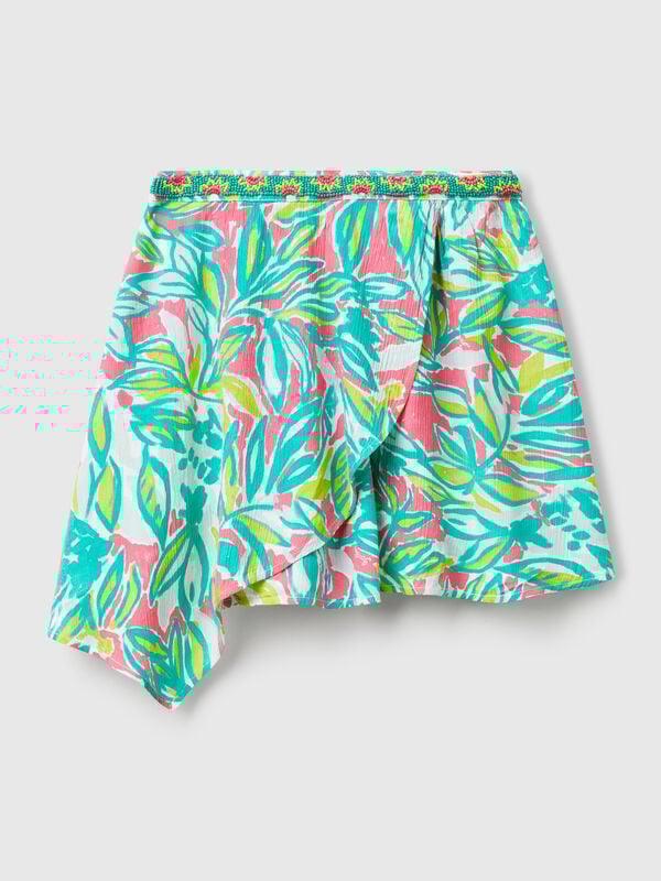 Mini-jupe à imprimé tropical Filles