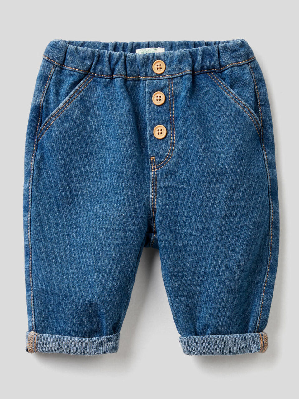 Pantalon en molleton stretch effet denim image number 1