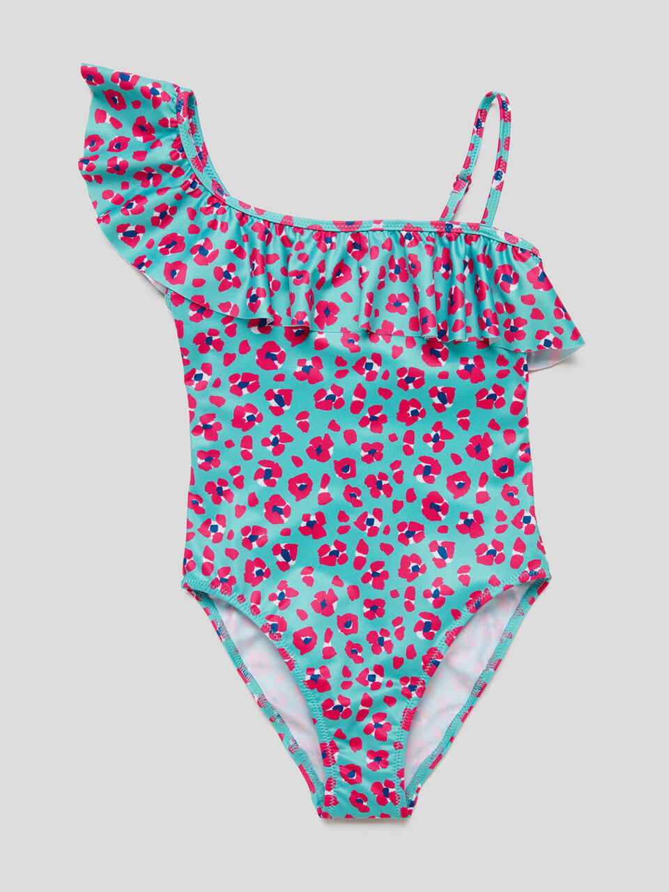 Maillot 1 pièce asymétrique à fleurs image number 1