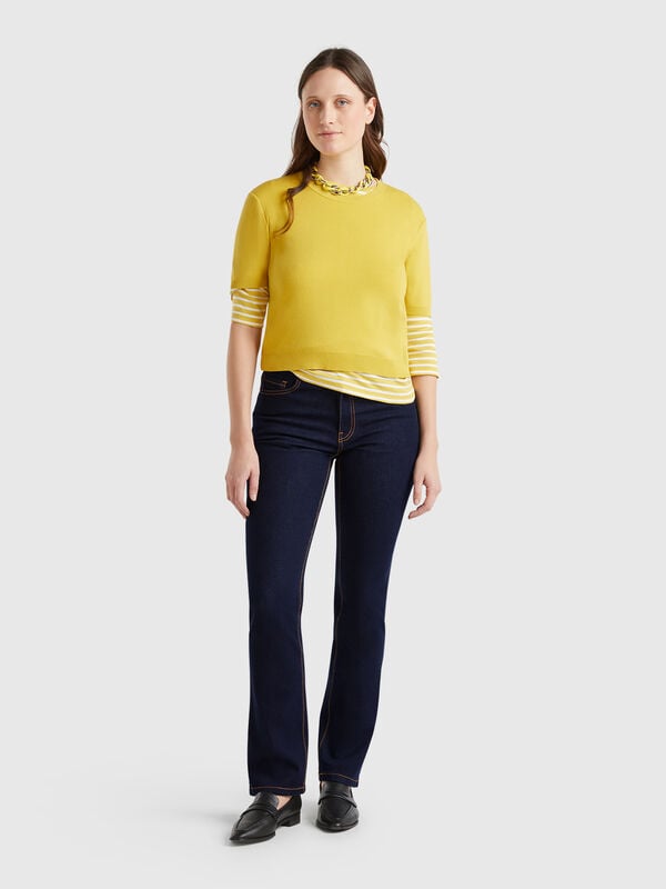 Jean bootcut en coton mélangé  Femme