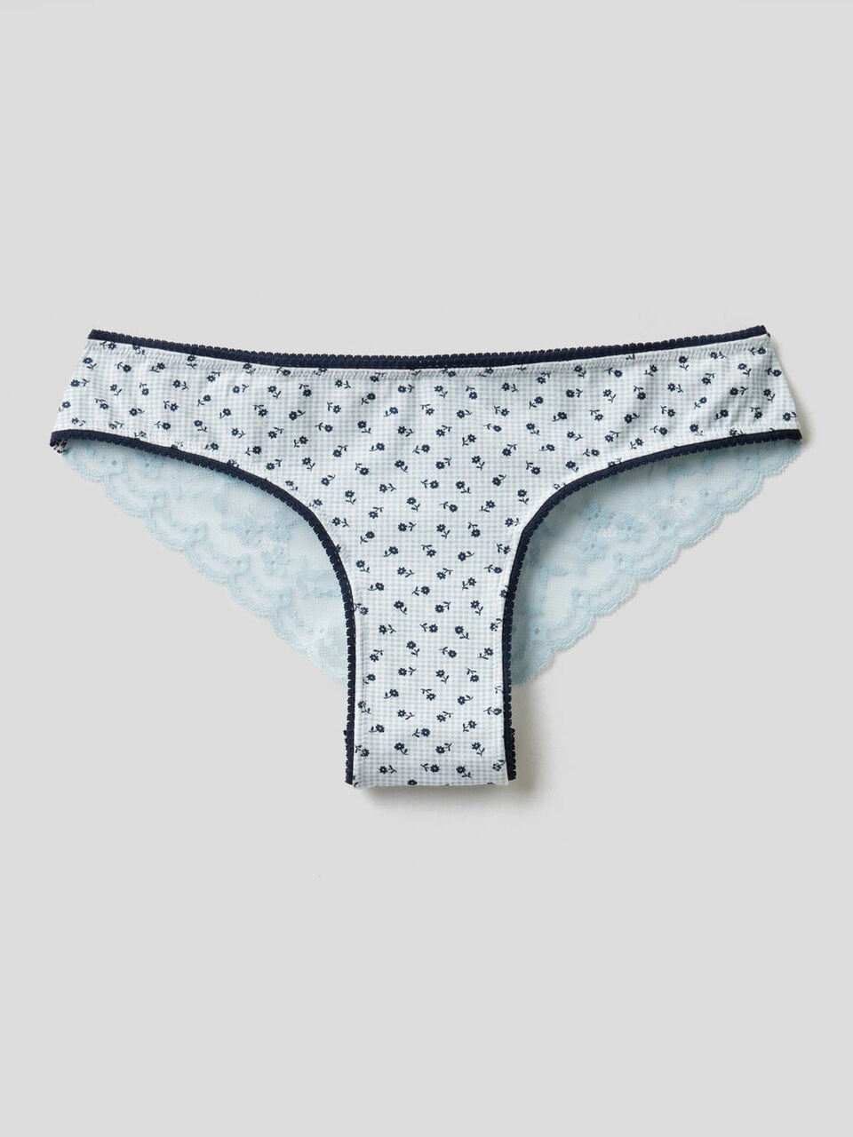 Slip brésilien avec dos en dentelle stretch image number 1