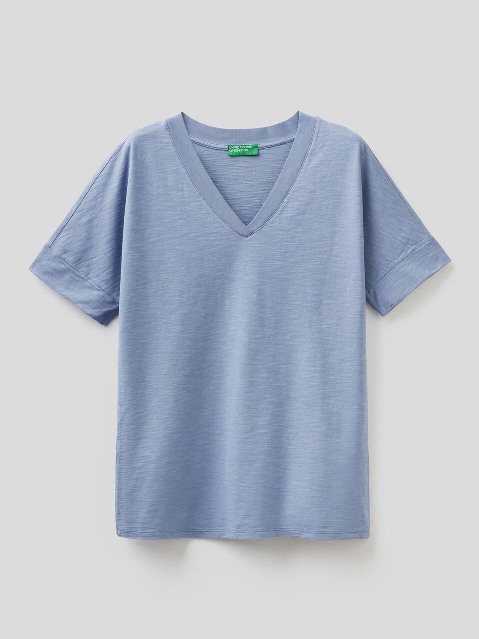 T-shirt avec col en V 100% coton image number 1