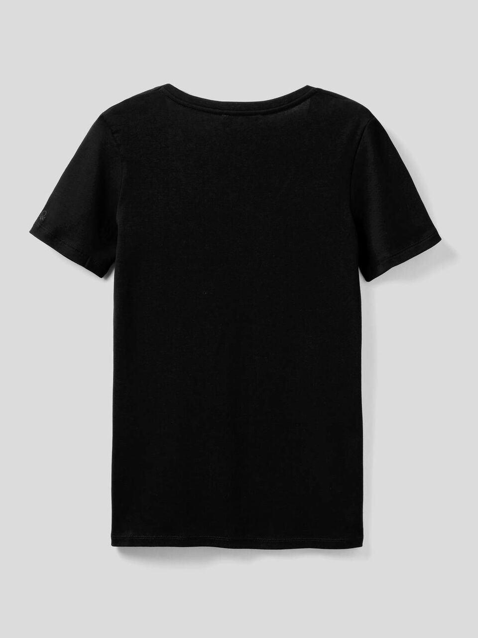 T-shirt en pur coton avec col en V image number 2