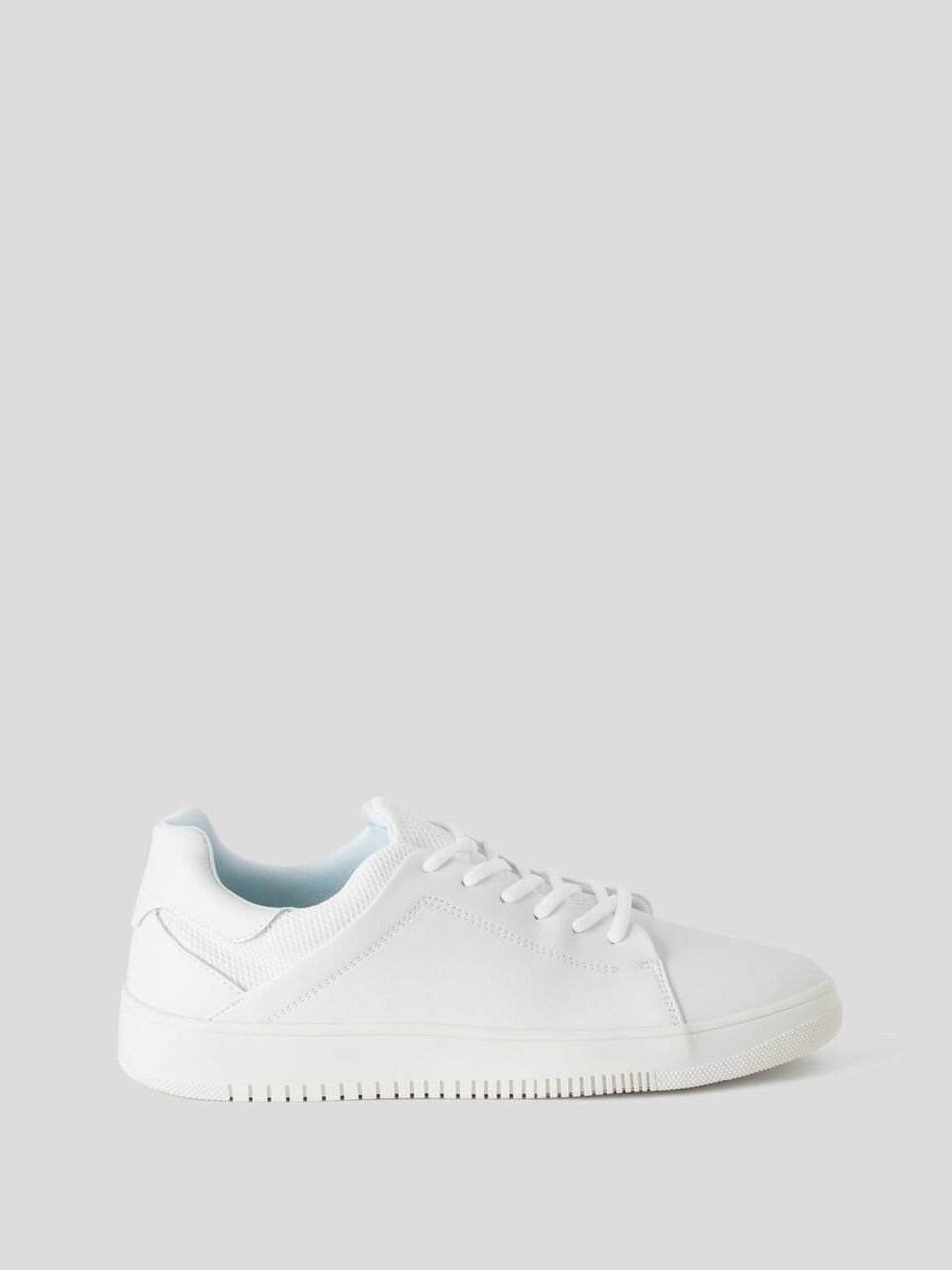 Sneakers en cuir avec détails en tissu image number 1