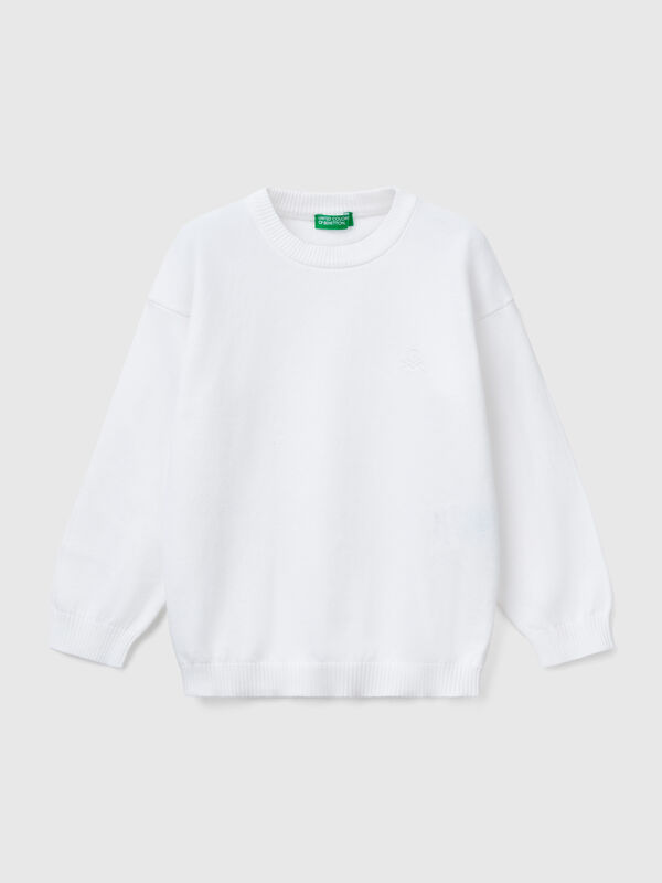 Pull en pur coton avec logo Garçon