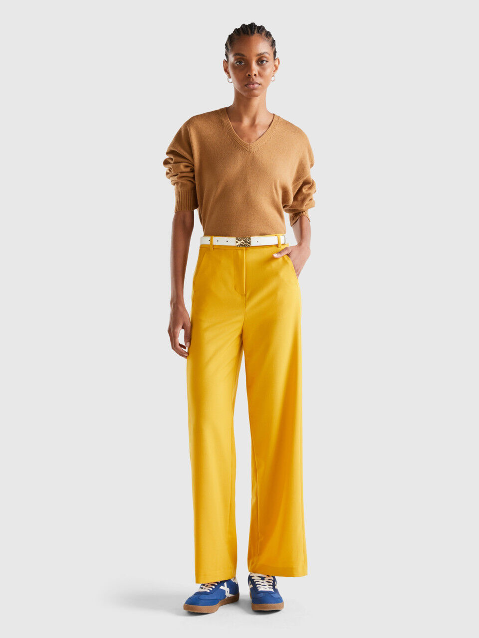 Pantalon toile femme coupe droite top
