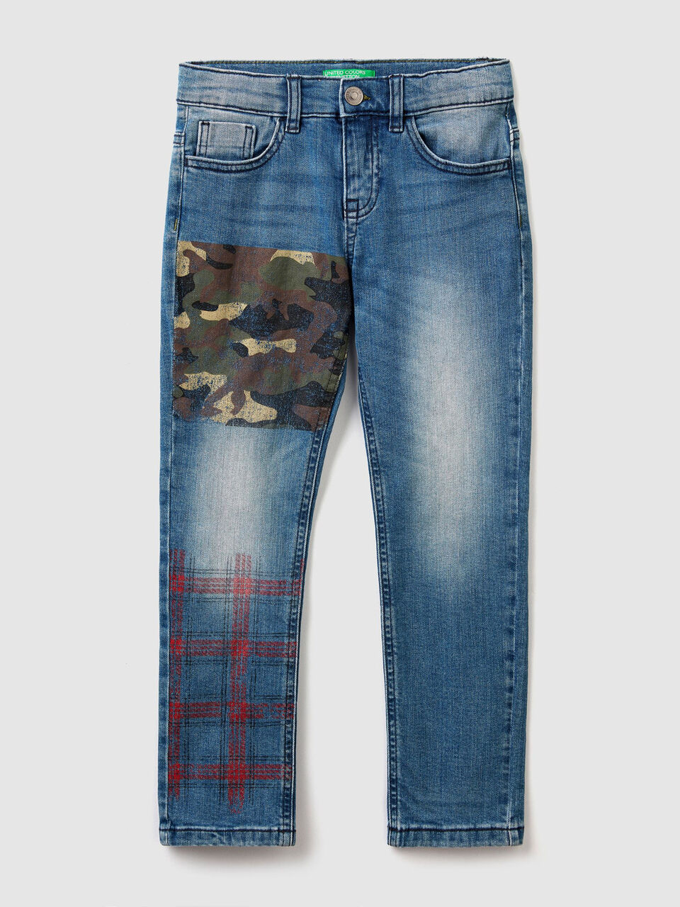 Jean coupe slim avec détails imprimés image number 1