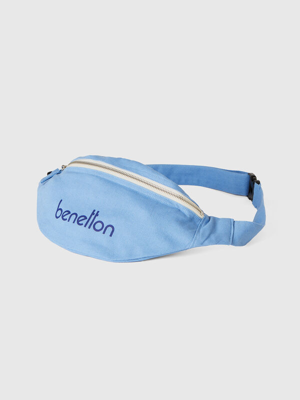 Sac banane bleu ciel en pur coton