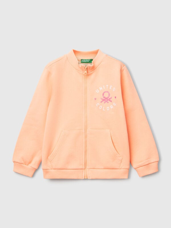 Sweat-shirt zippé en coton  Filles