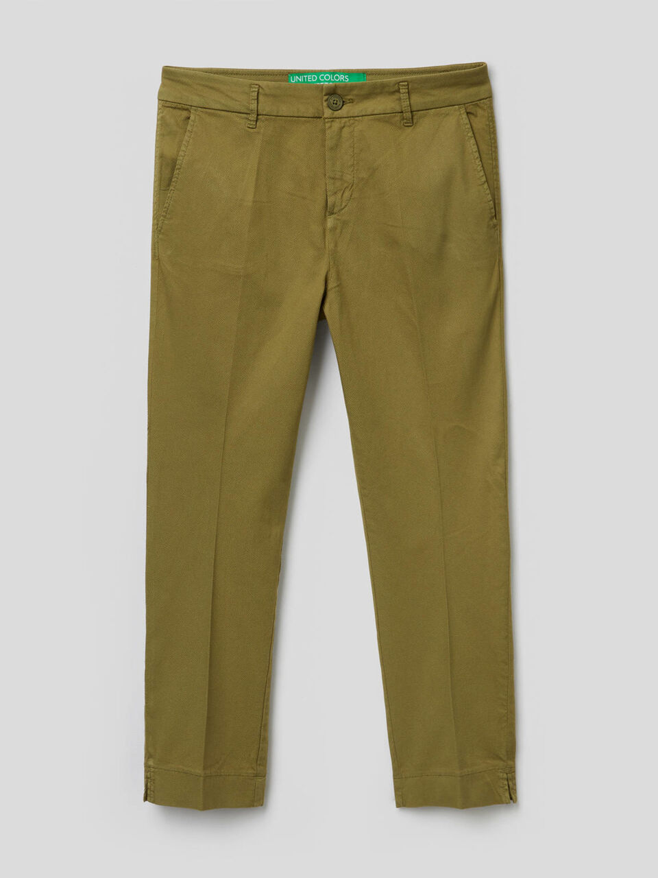 Chino cropped en coton stretch image number 1