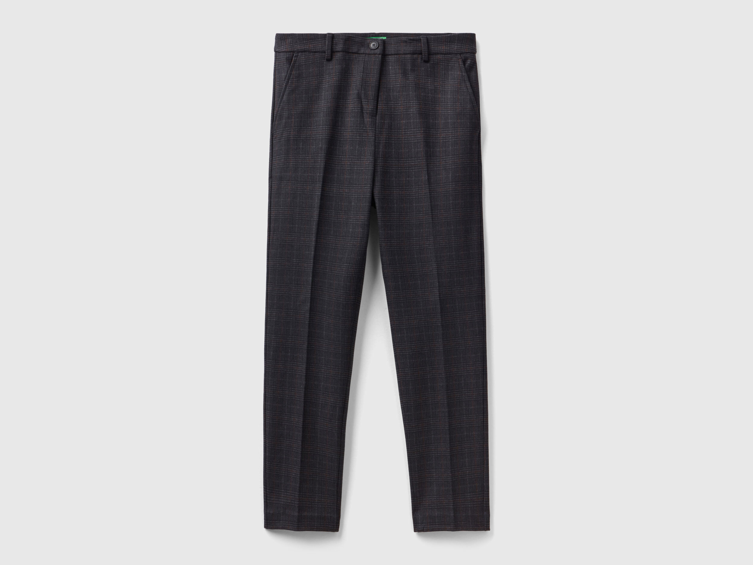 Pantalon droit à deals carreaux femme