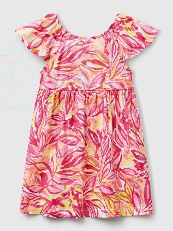 Robe rose à imprimé tropical Filles