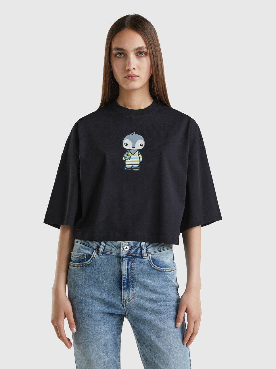 T-shirt cropped noir Be Family