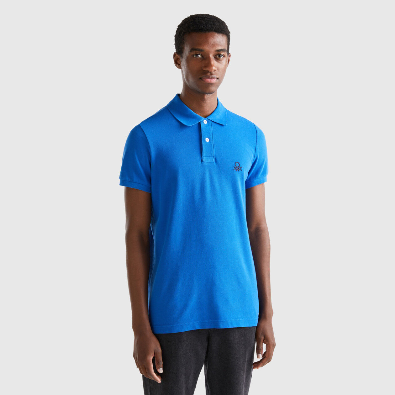 Polo sales bleu turquoise