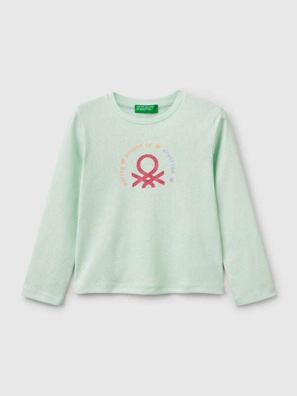 T-shirt ajusté à imprimé pailleté Filles
