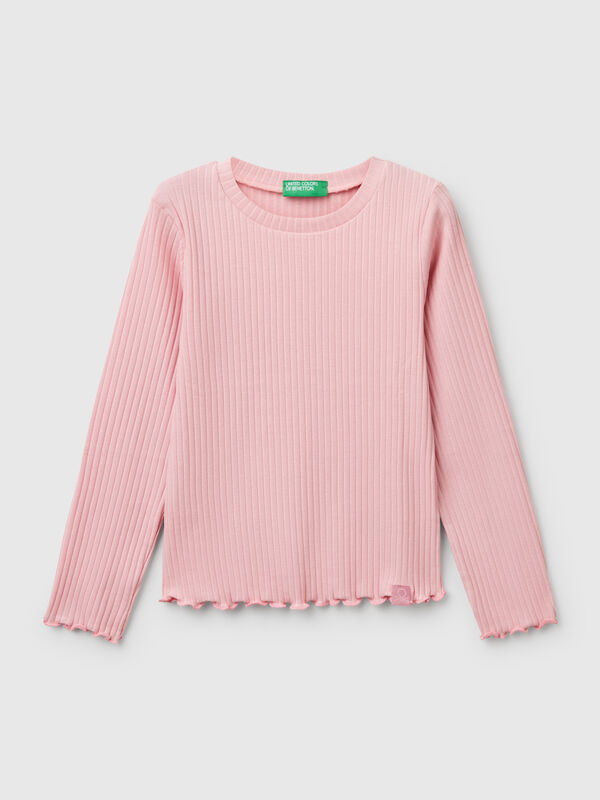 T-shirt slim fit en coton stretch Filles