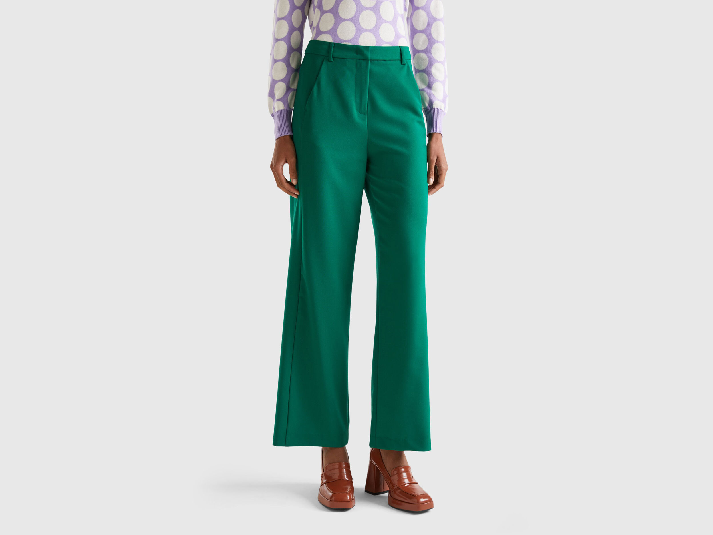 Pantalon fluide deals coupe droite