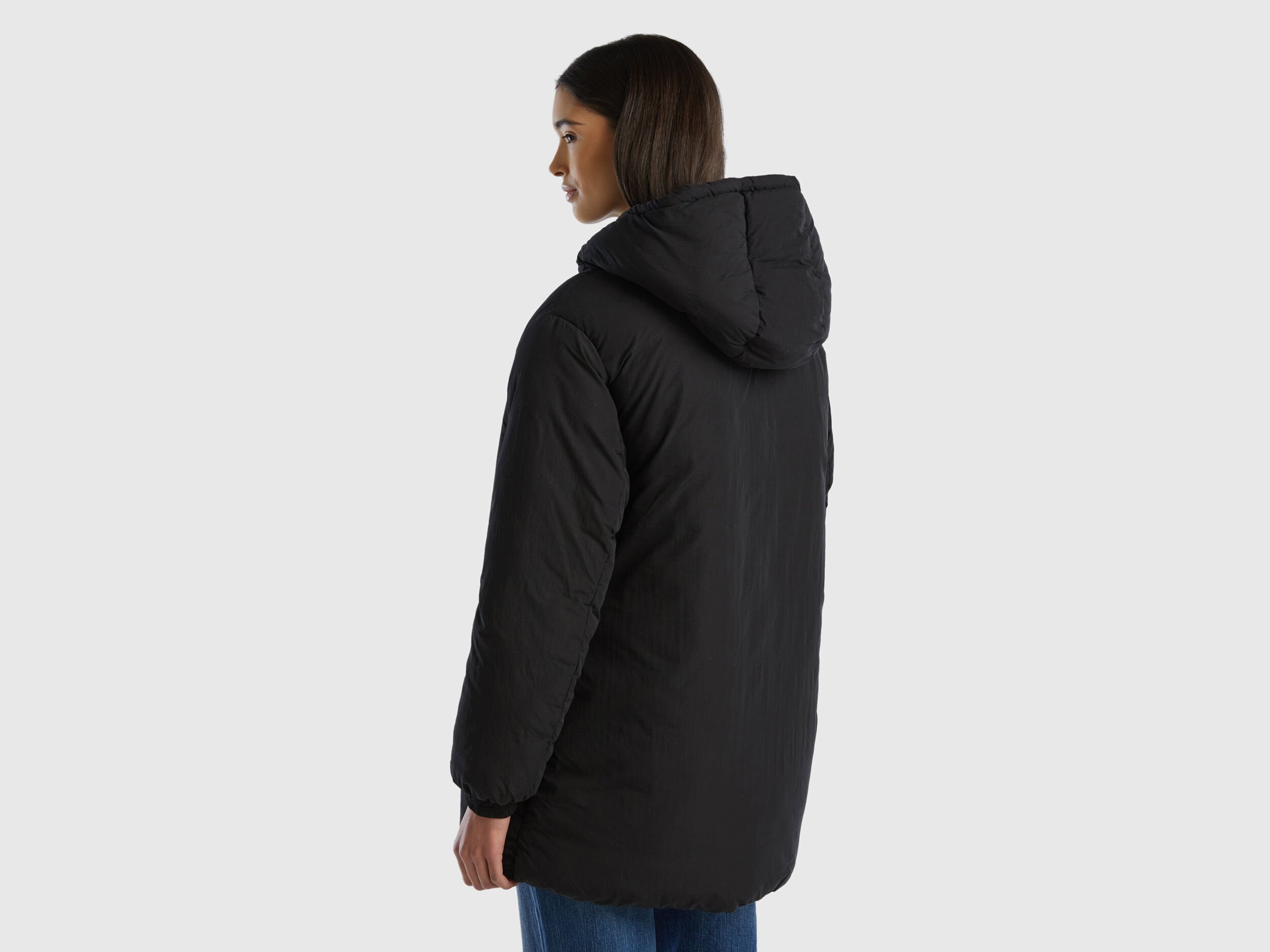 Doudoune rembourr e en nylon opaque Noir Benetton