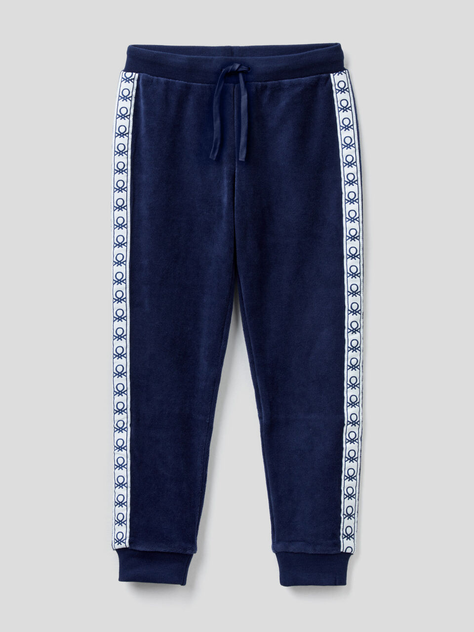 Pantalon en chenille avec bandes siglées image number 1