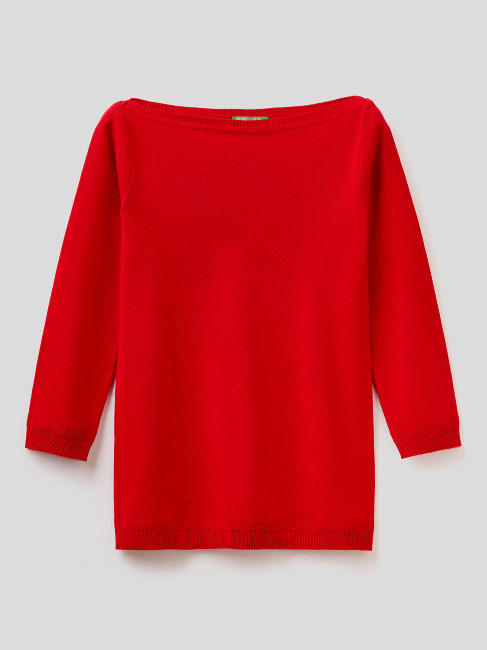 Pull 100% coton avec encolure bateau image number 1