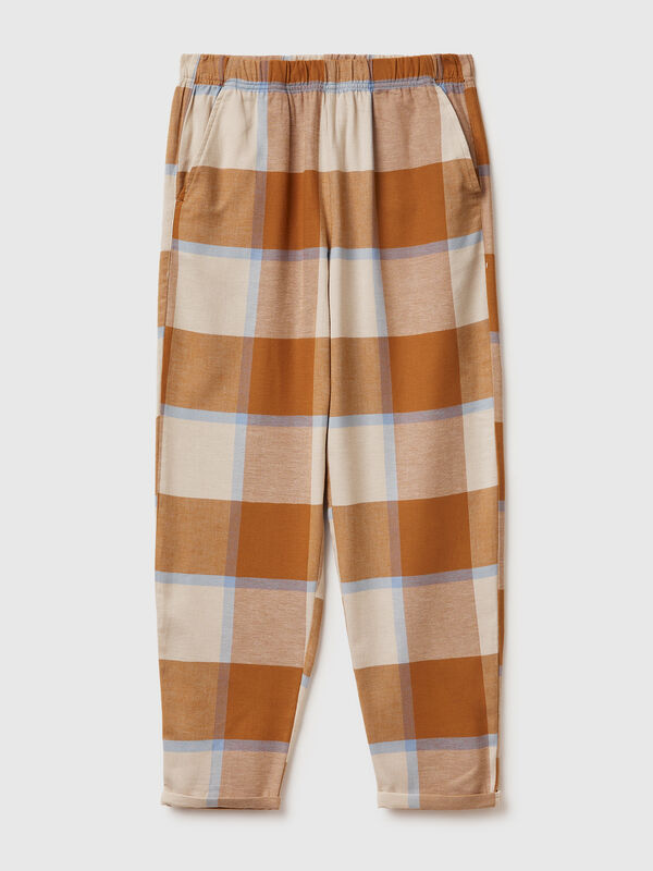 Pantalon en flanelle tartan Femme