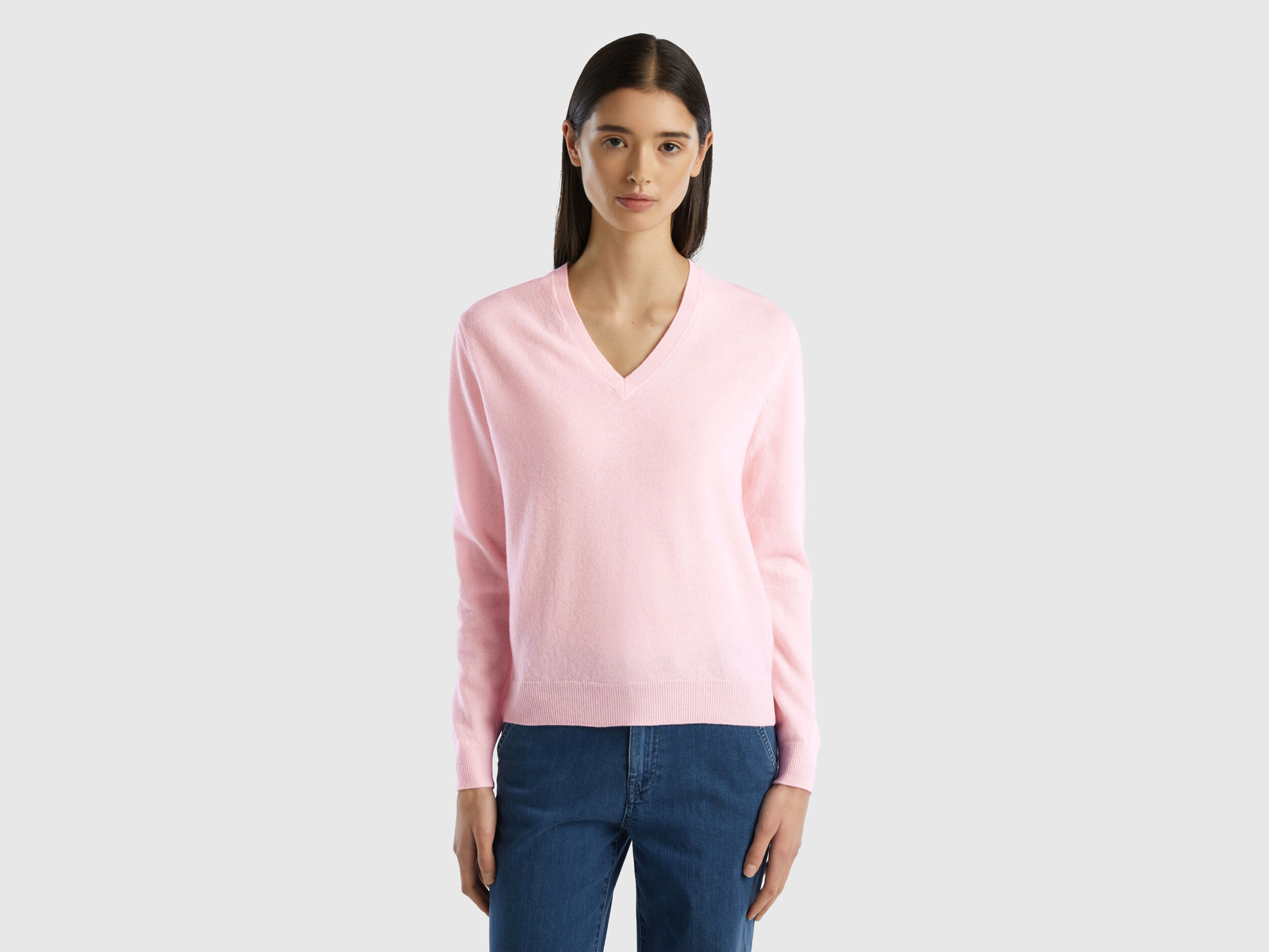 Benetton pull outlet femme col v