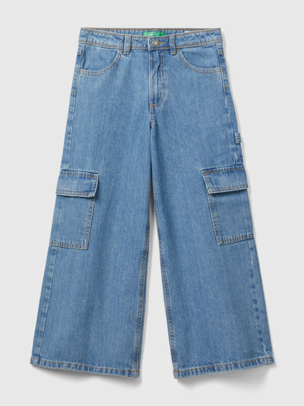 Jeans cargo coupe wide Filles