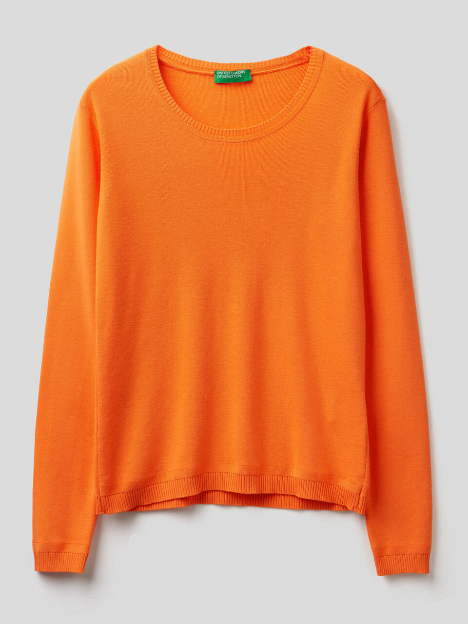 Pull col rond en pur coton image number 1