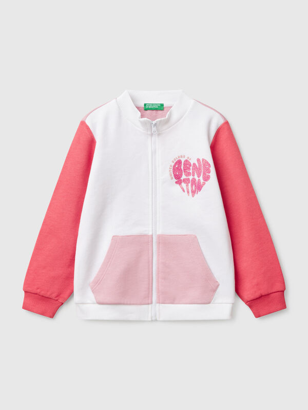 Sweat-shirt zippé en coton  Filles