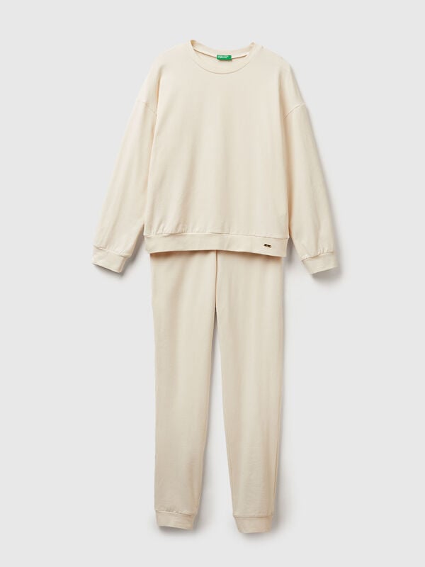 Pyjama chaud en coton mélangé Femme