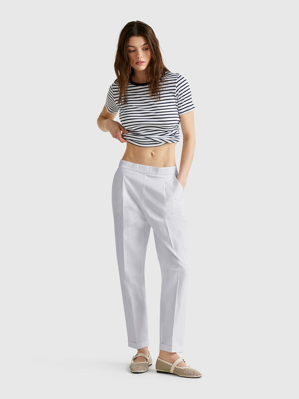 Pantalon en coton stretch Femme