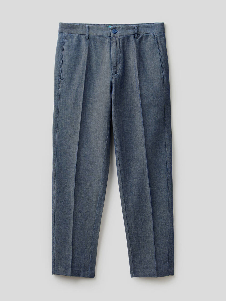 Pantalon en denim associant coton et lin image number 1