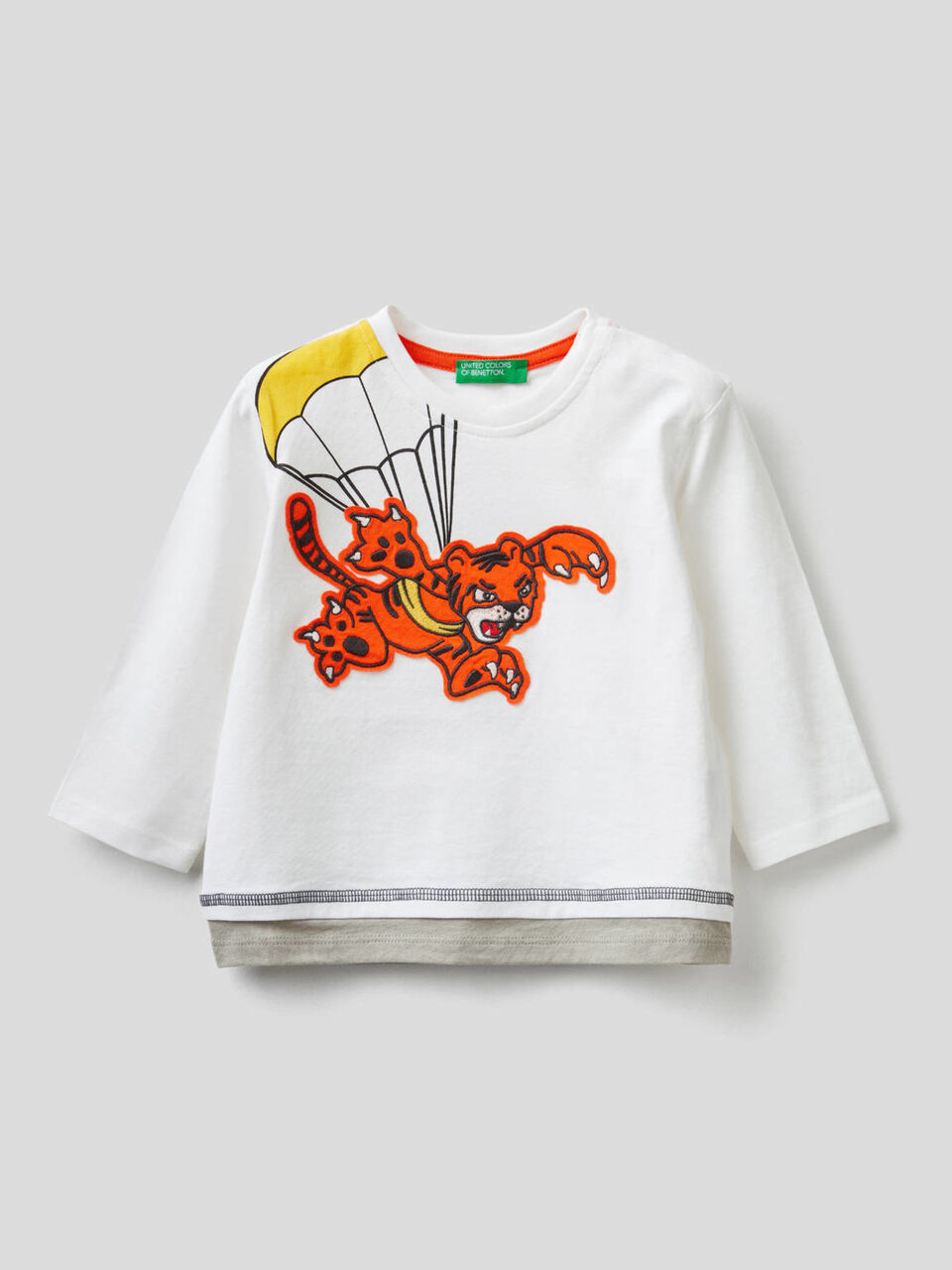 T-shirt en coton avec effet de superposition image number 1