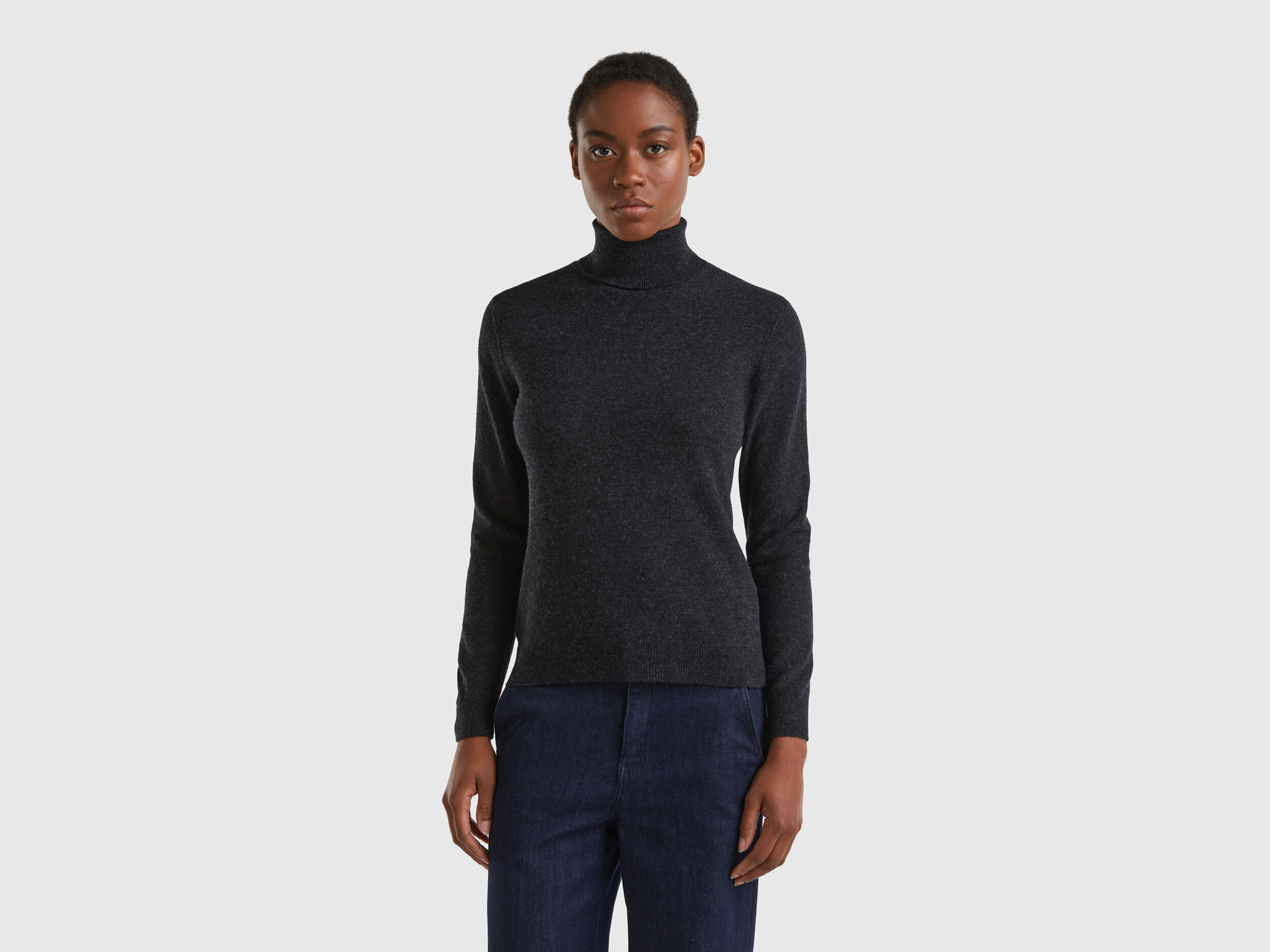 Pull col roulé gris anthracite femme deals