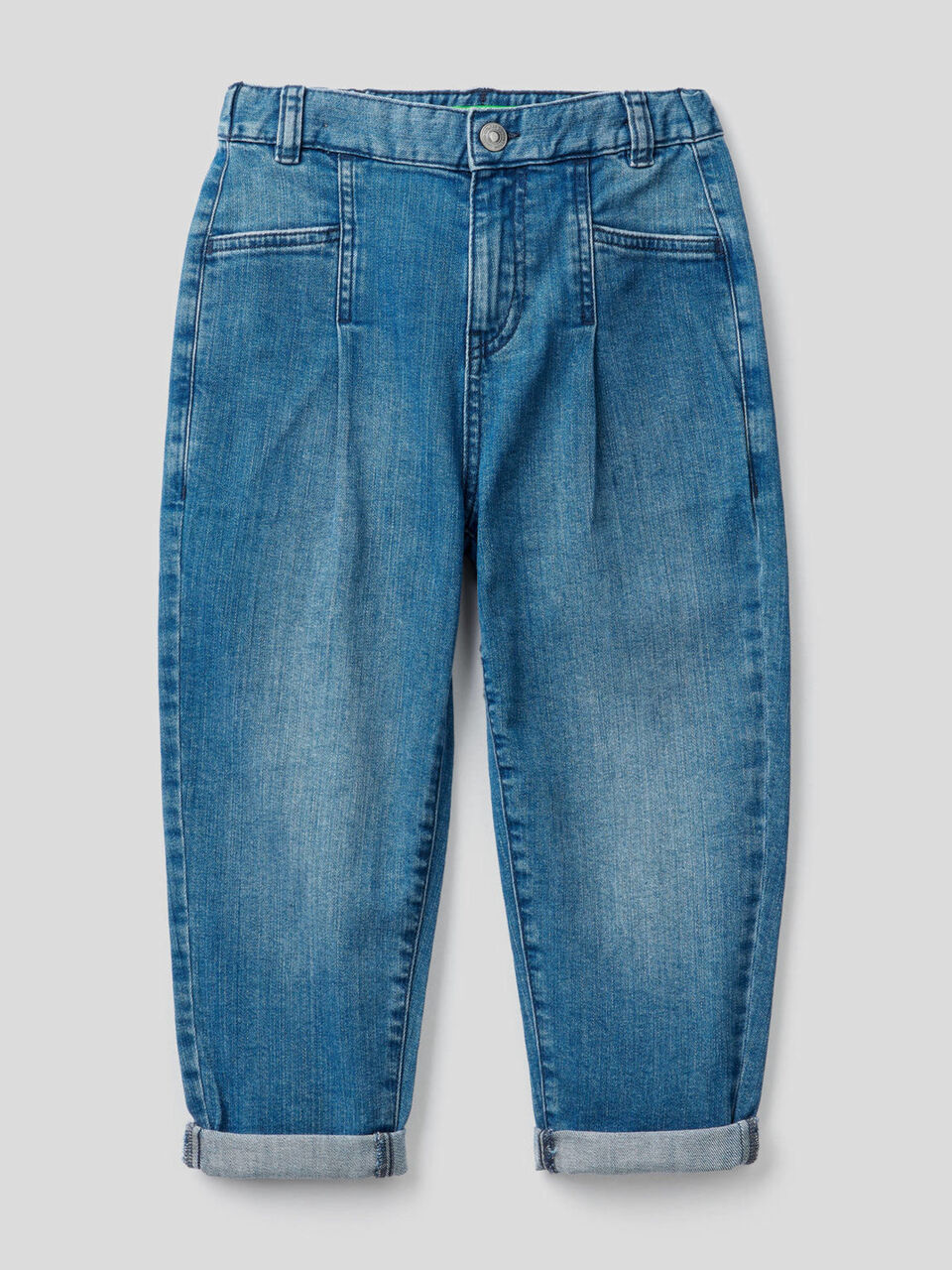 Jeans slouchy en coton stretch image number 1