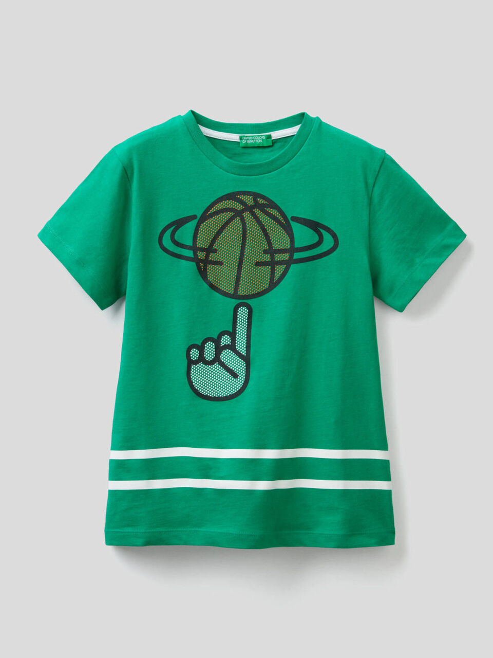 T-shirt en coton avec imprimé 3D image number 1