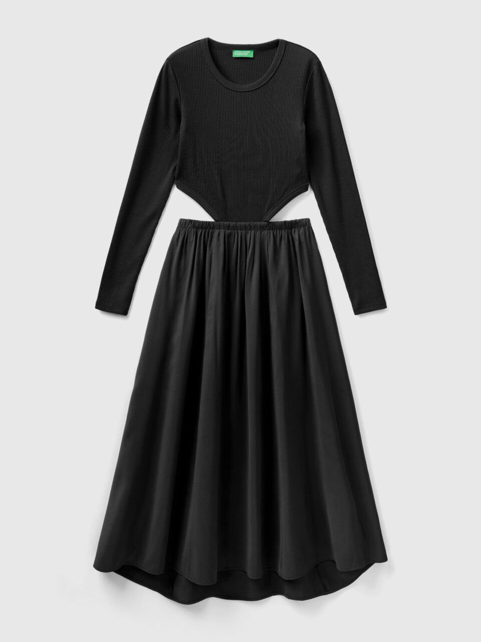 Robe longue cut out Noir Benetton