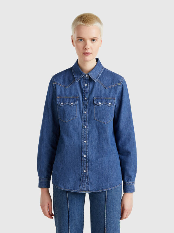 Chemise en jean western Femme
