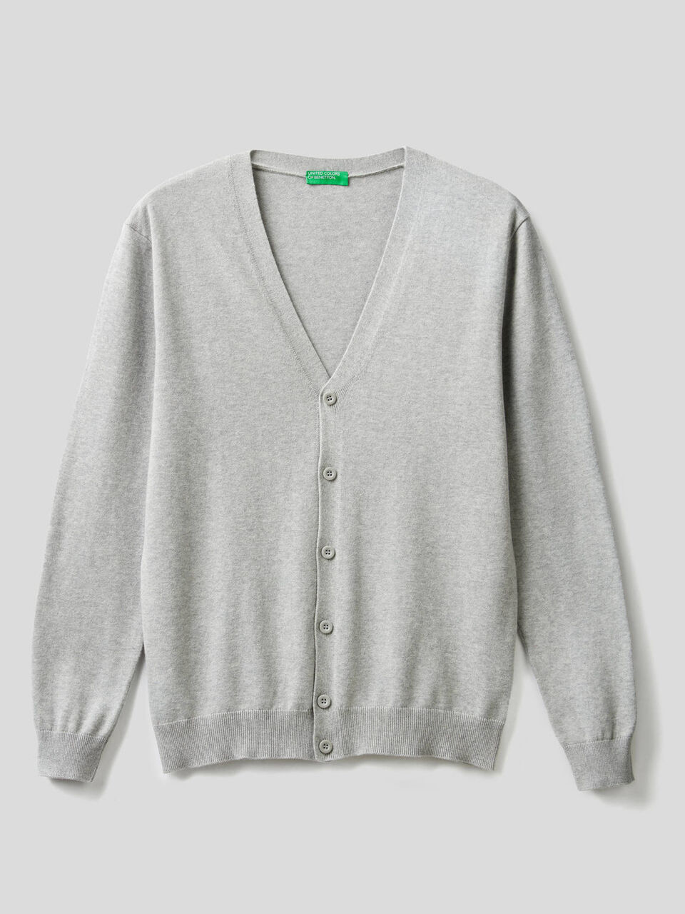 Gilet 100% coton avec col en V image number 1