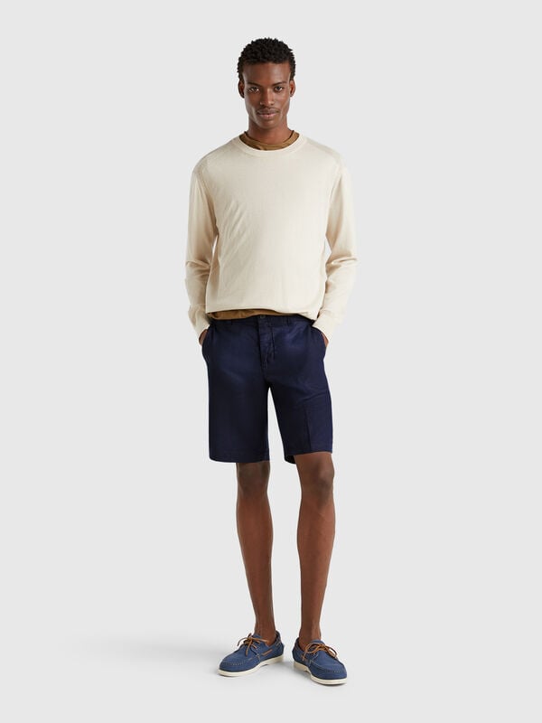 Bermuda en pur lin Homme