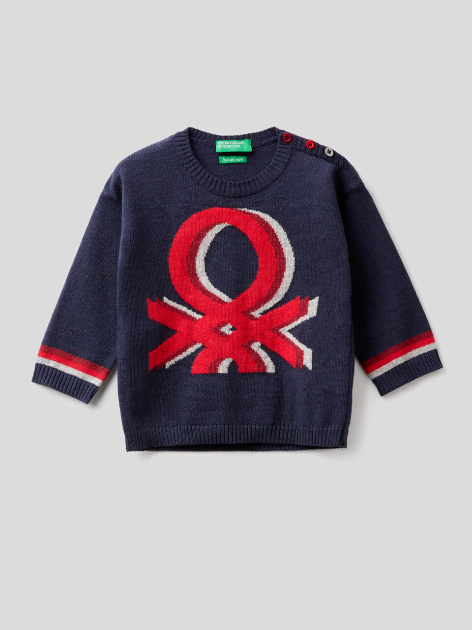 Pull avec motif multicolore en intarsia image number 1