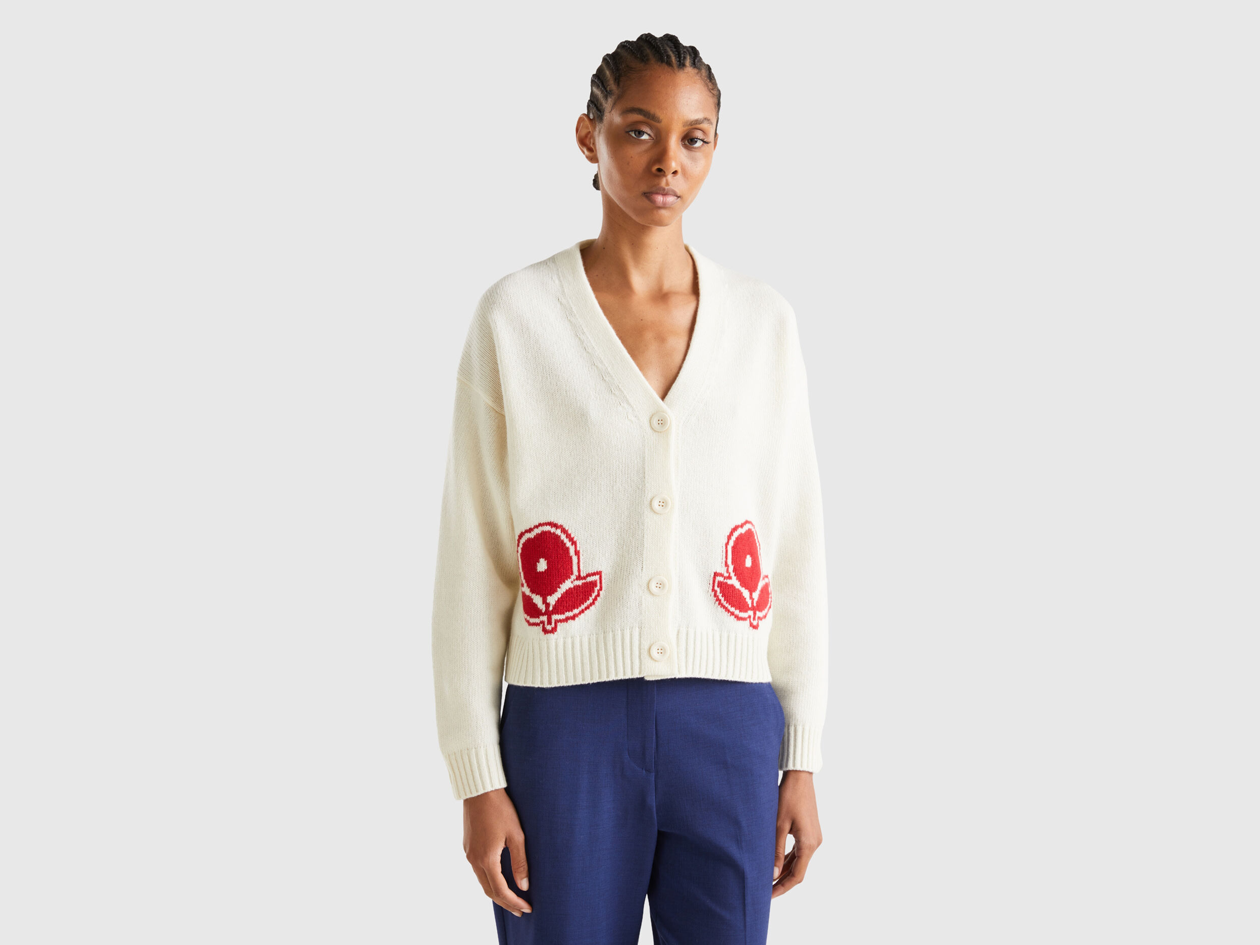 Gilet intarsia floral