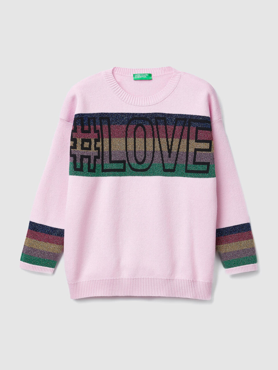 Pull avec inscriptions et lurex image number 1