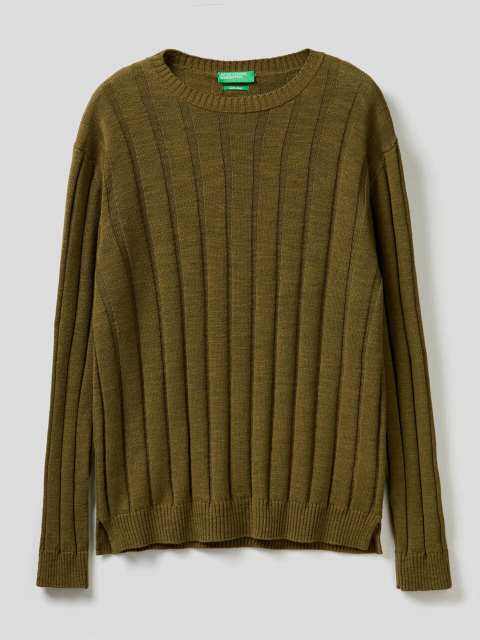 Pull à côtes en mélange de coton et lin image number 1