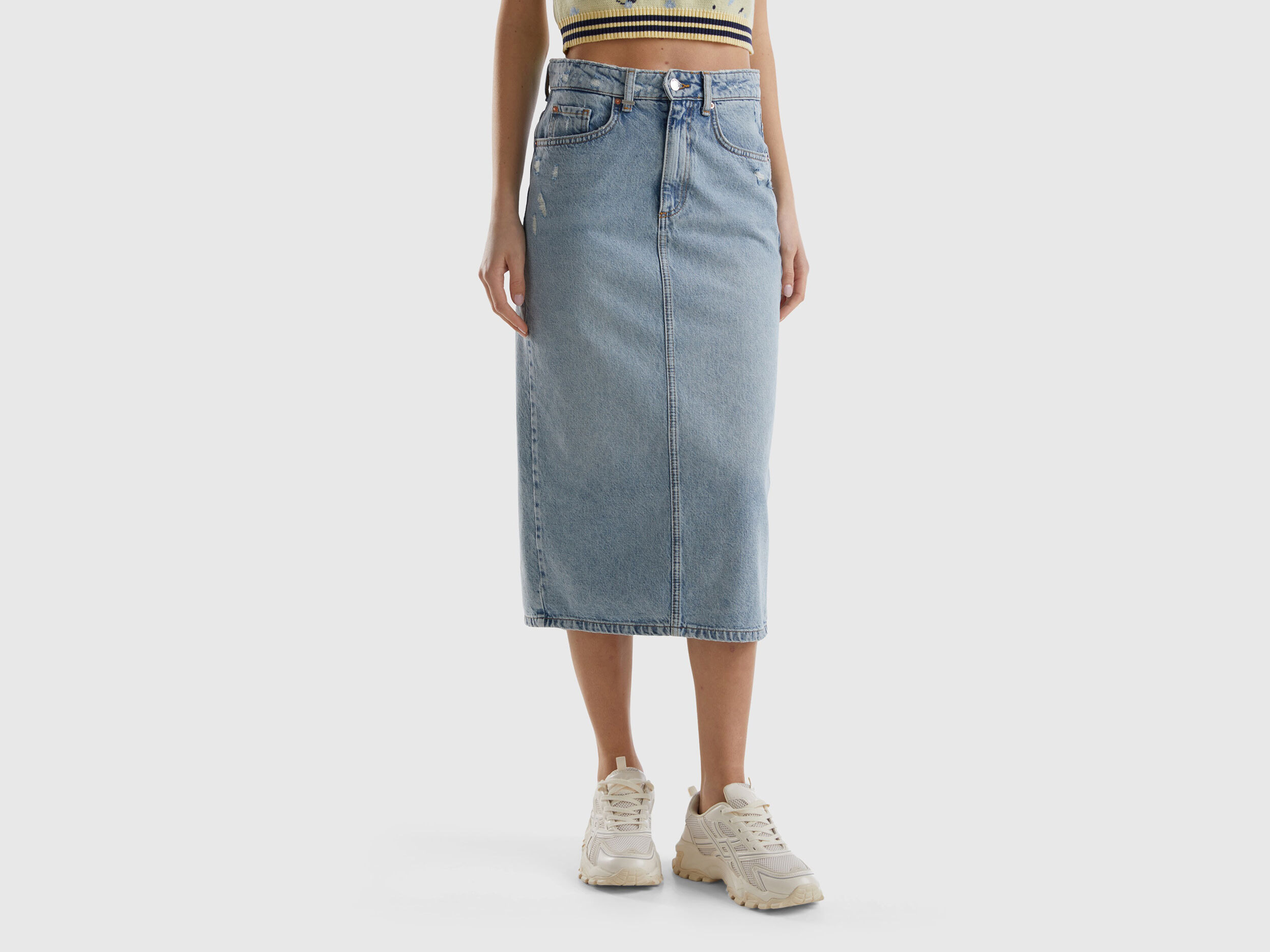 Jupe mi longue en online jean femme