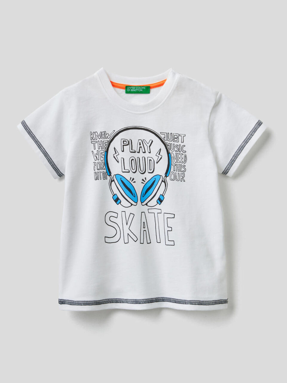 T-shirt en coton avec imprimé skateboard image number 1