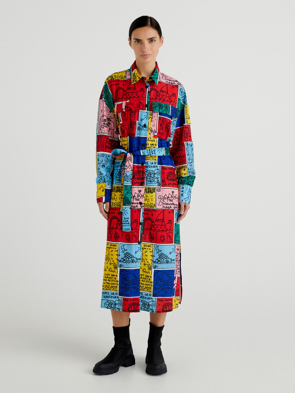 Mode Robes Robes en laine Stile Benetton Robe en laine bleu style d\u00e9contract\u00e9 