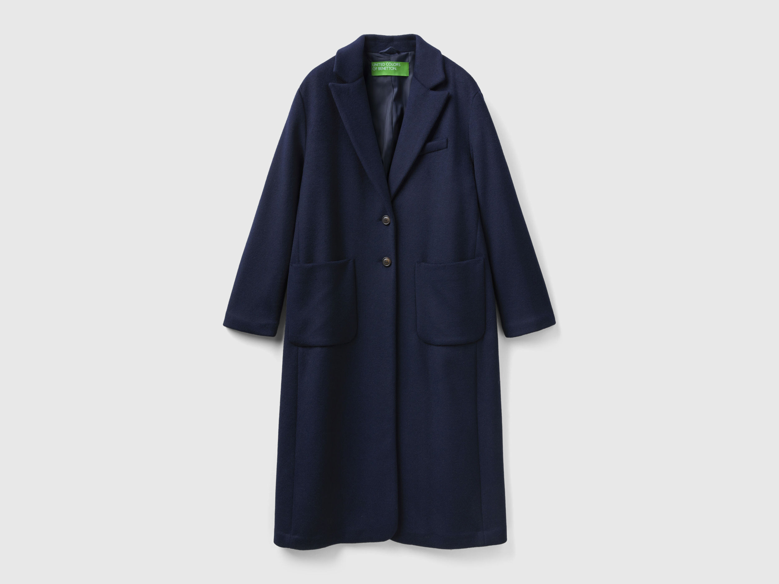 Manteau midi en laine Shetland m lang e