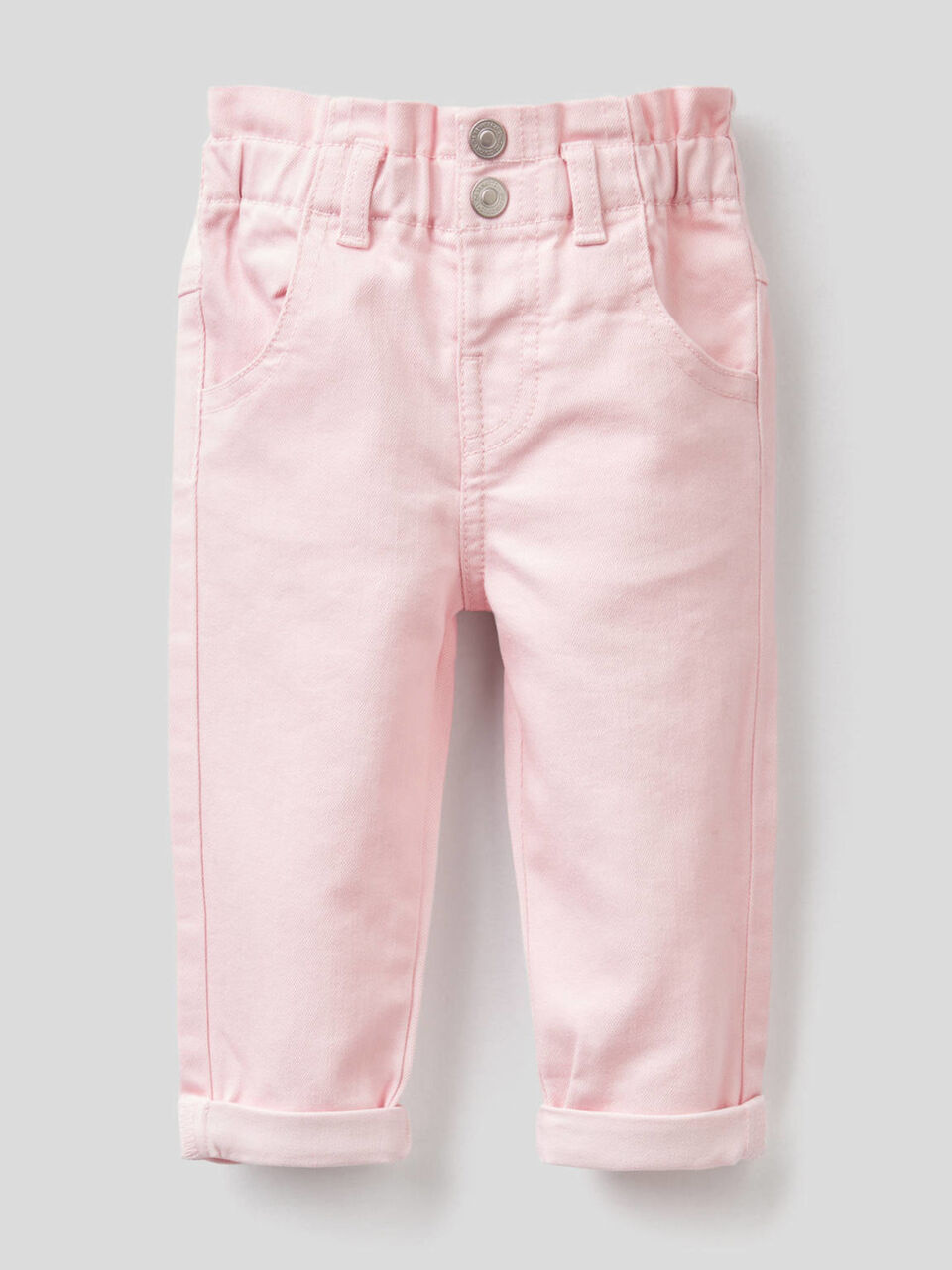 Pantalon paper bag en tissu stretch image number 1