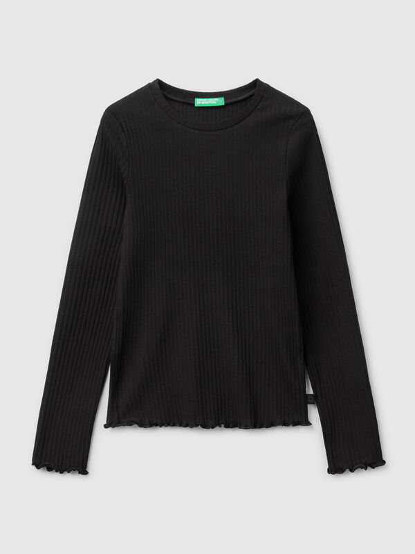 T-shirt slim fit en coton stretch Filles